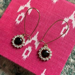 Black and white sparkle drop earrings